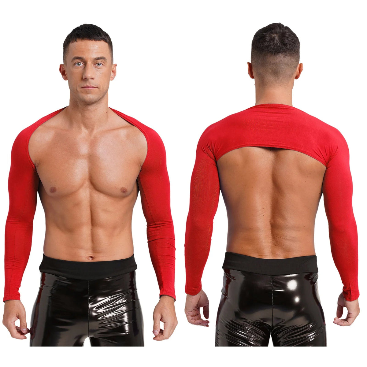 Men's Muscle Fit Cropped Cardigan - WOWihte