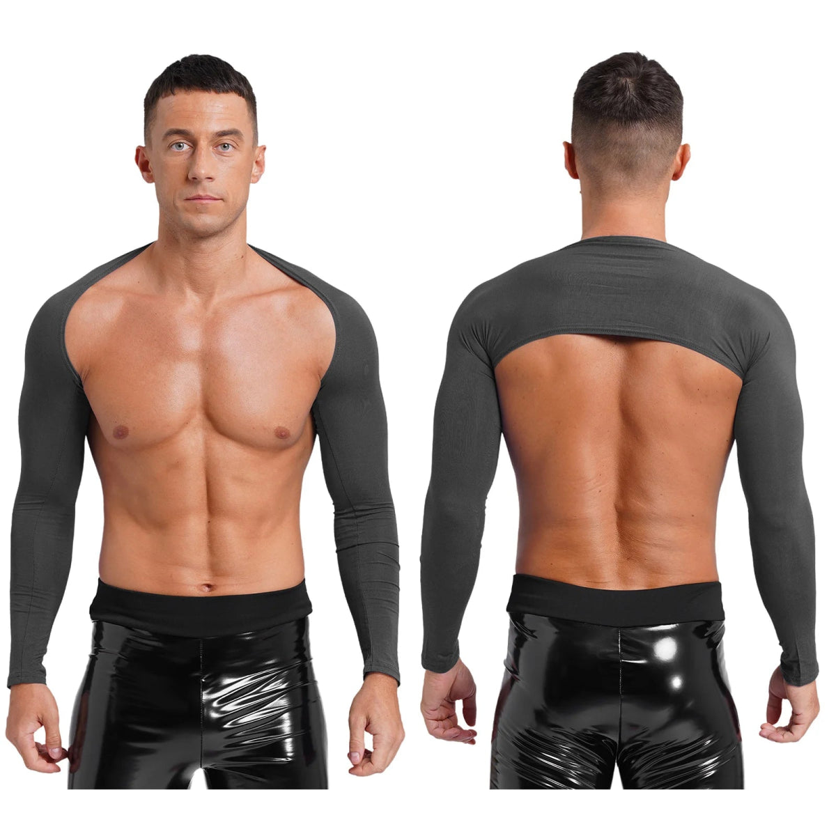 Men's Muscle Fit Cropped Cardigan - WOWihte