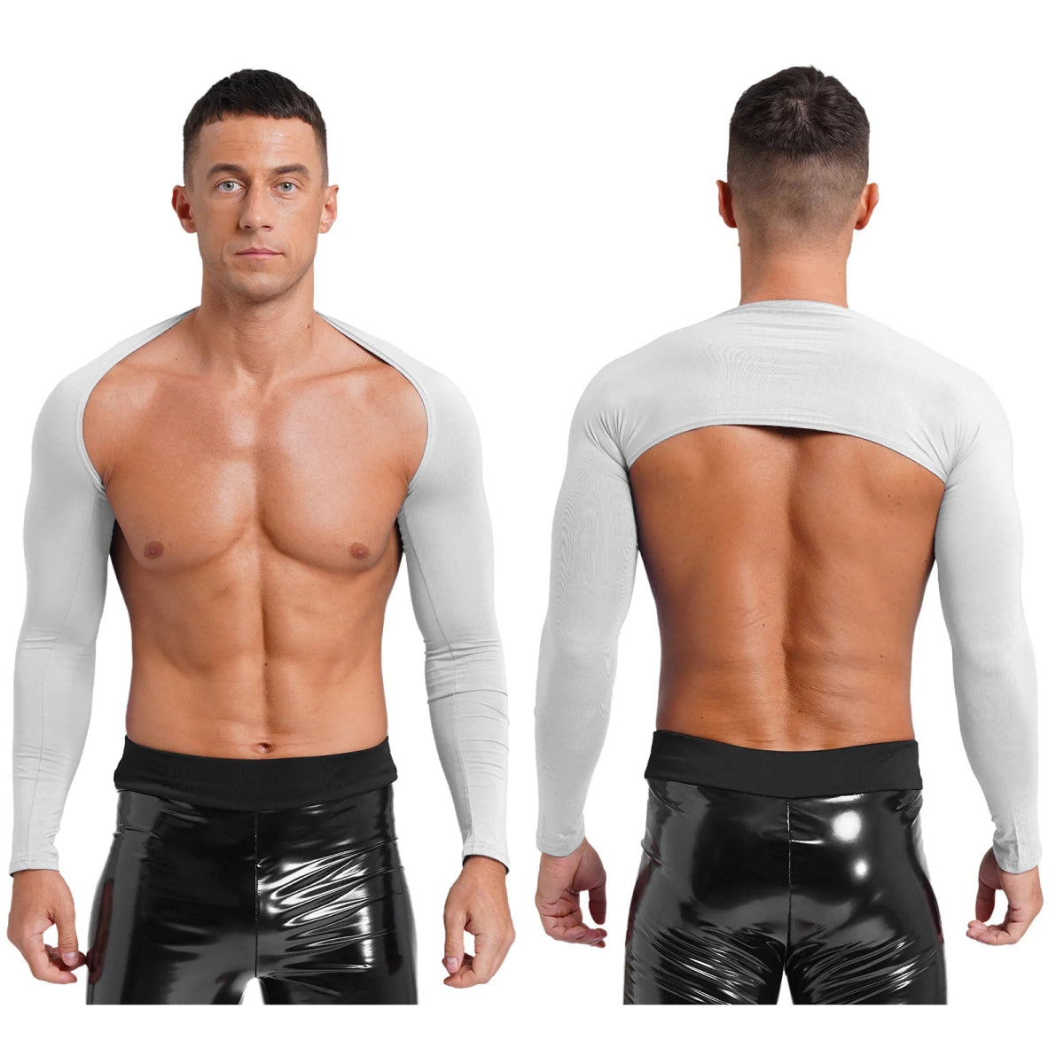 Men's Muscle Fit Cropped Cardigan - WOWihte