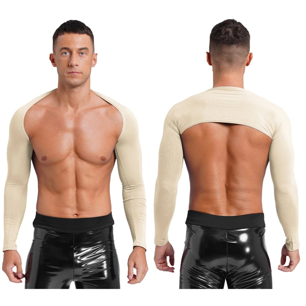 Men's Muscle Fit Cropped Cardigan - WOWihte