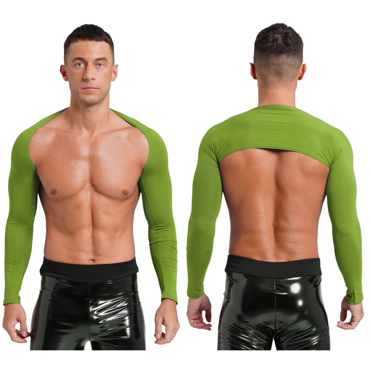 Men's Muscle Fit Cropped Cardigan - WOWihte