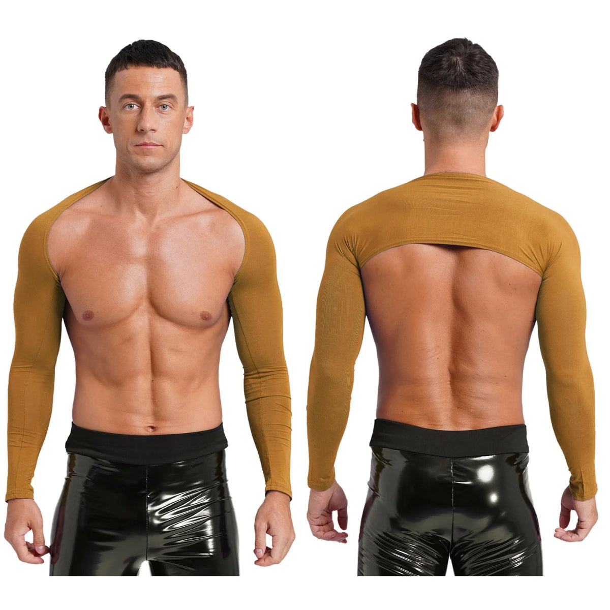 Men's Muscle Fit Cropped Cardigan - WOWihte