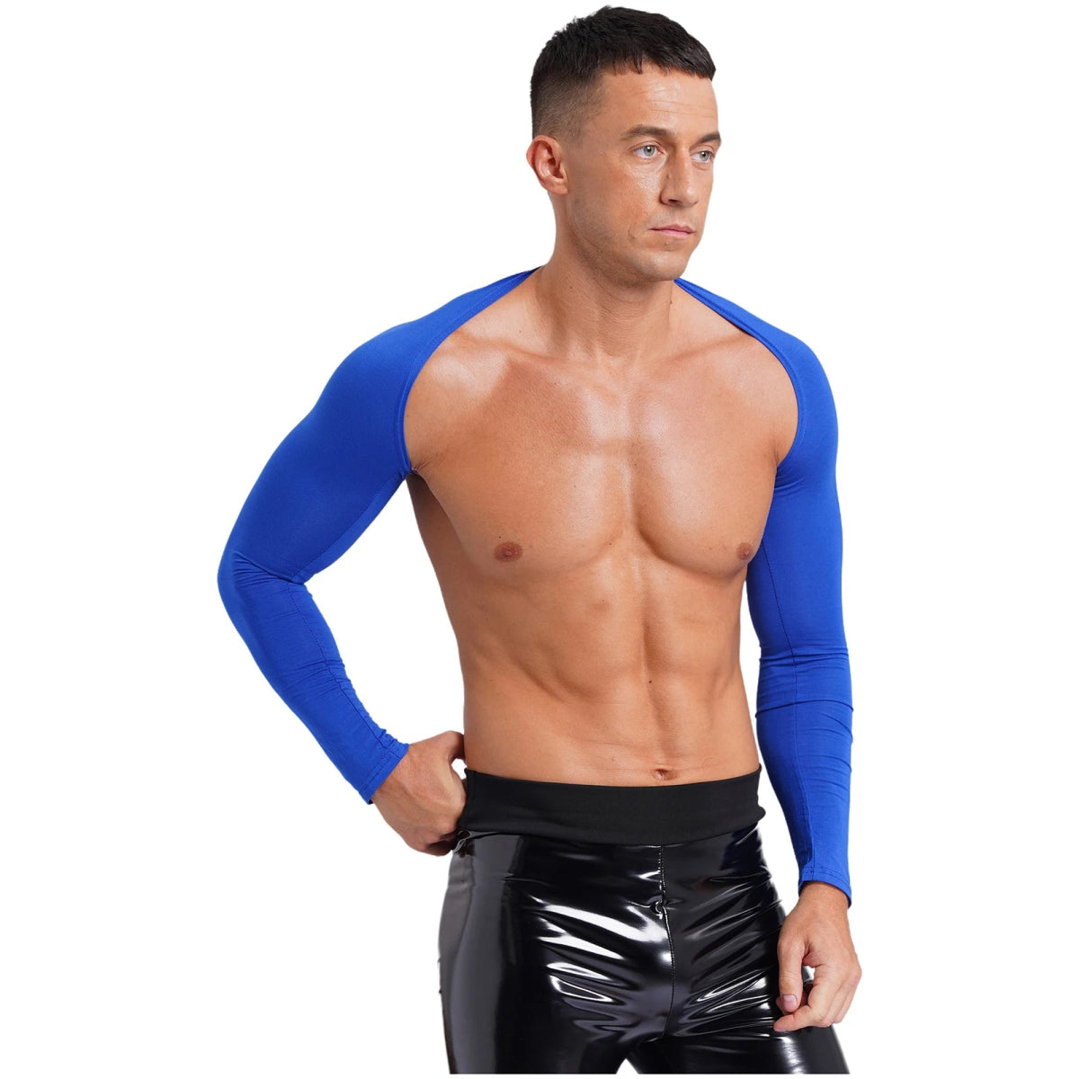 Men's Muscle Fit Cropped Cardigan - WOWihte