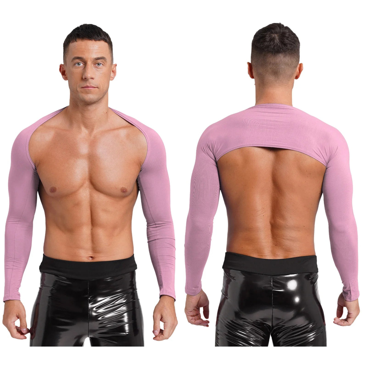 Men's Muscle Fit Cropped Cardigan - WOWihte