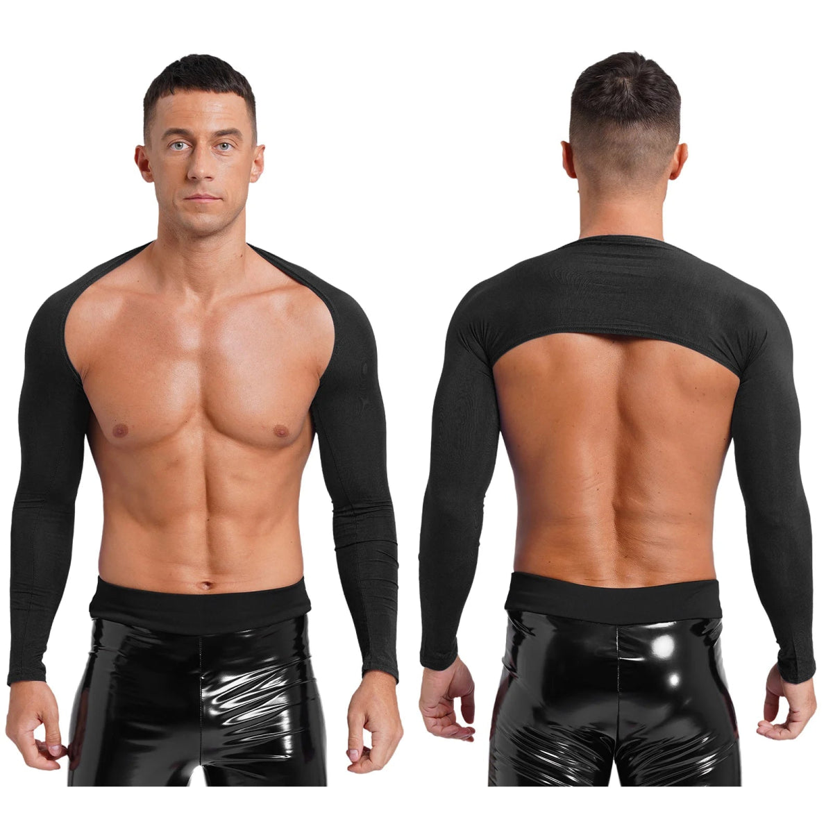 Men's Muscle Fit Cropped Cardigan - WOWihte
