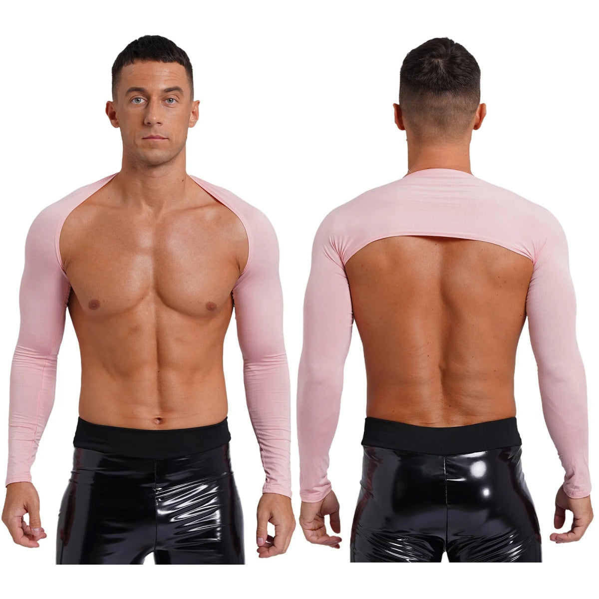 Men's Muscle Fit Cropped Cardigan - WOWihte