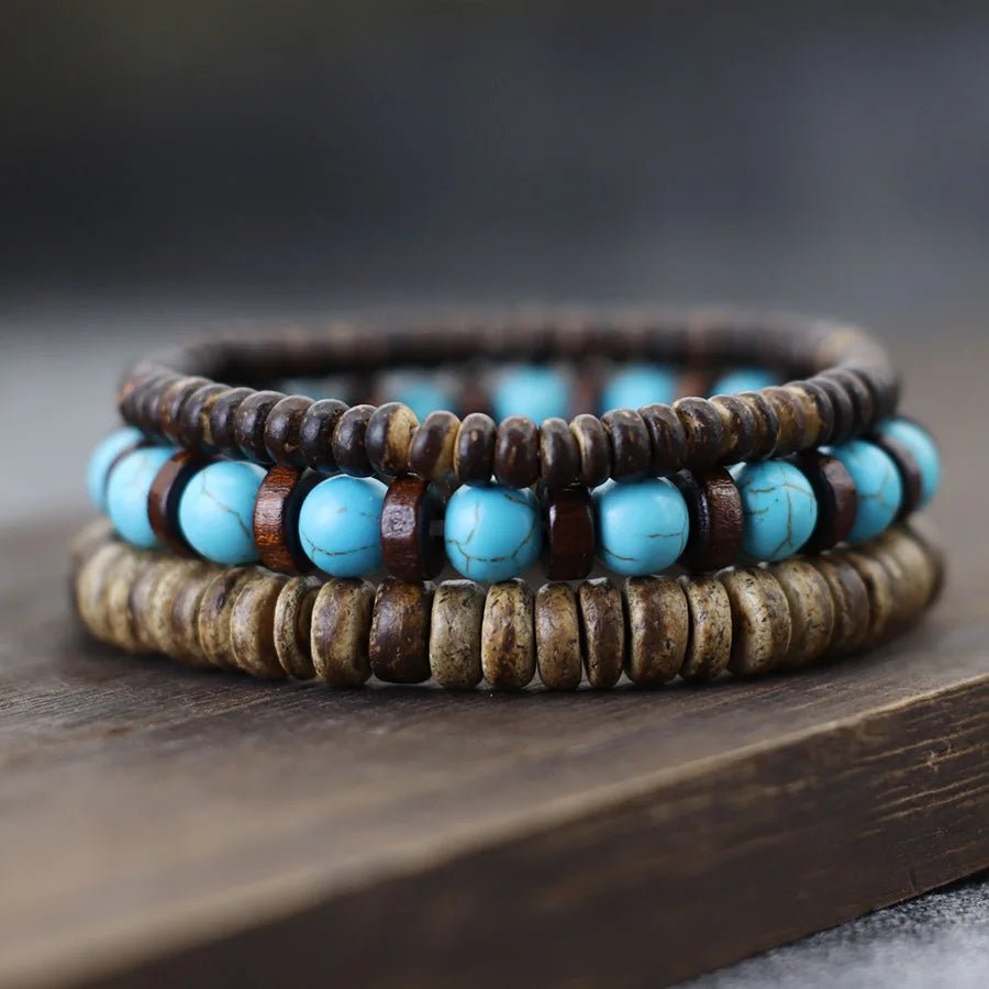 Men's Natural Stone Beaded Bracelet - WOWihte
