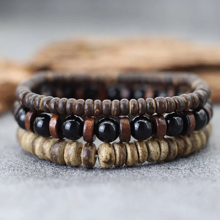 Men's Natural Stone Beaded Bracelet - WOWihte