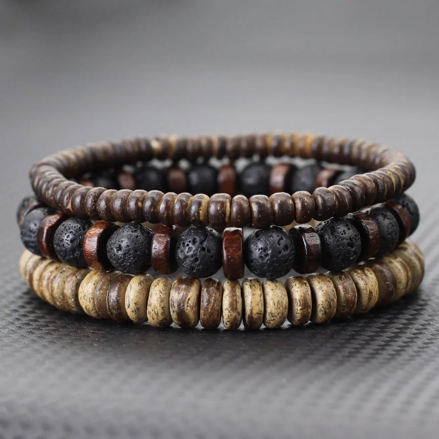 Men's Natural Stone Beaded Bracelet - WOWihte