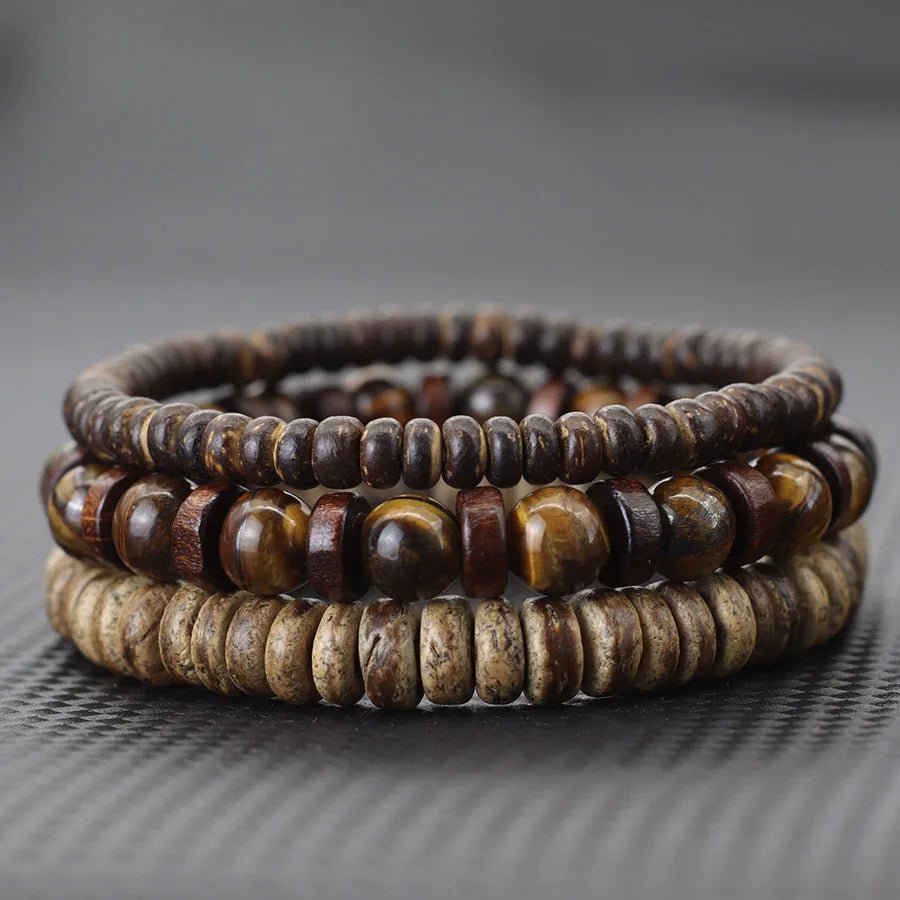 Men's Natural Stone Beaded Bracelet - WOWihte