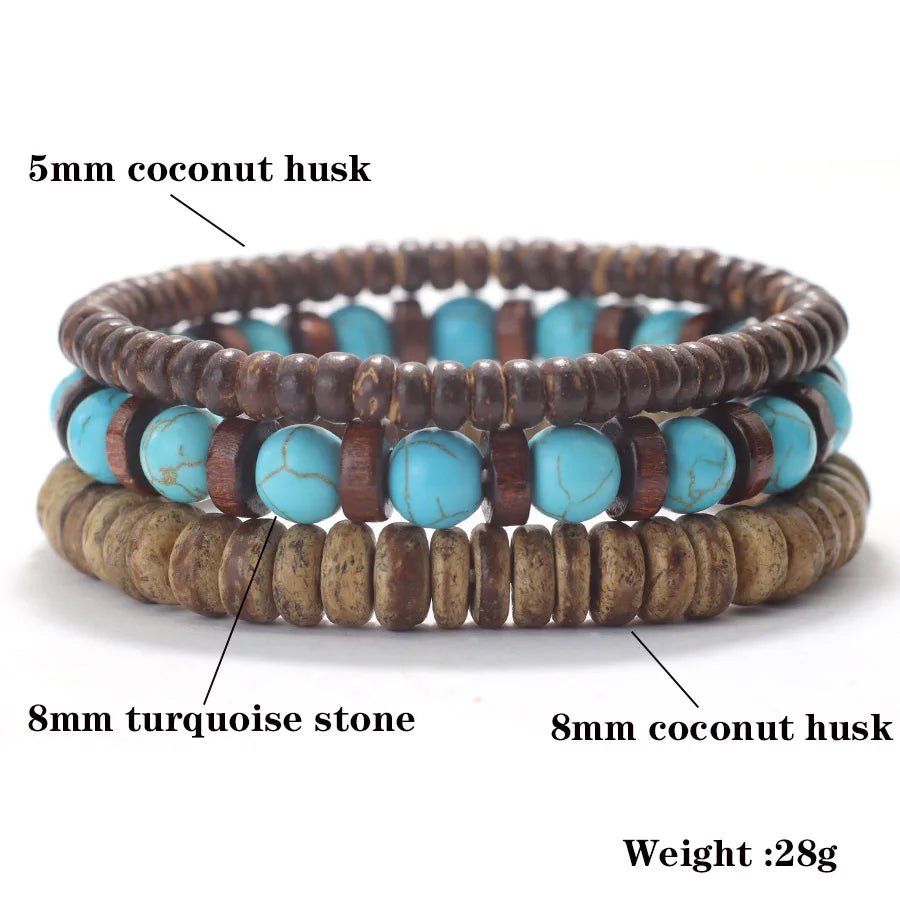 Men's Natural Stone Beaded Bracelet - WOWihte