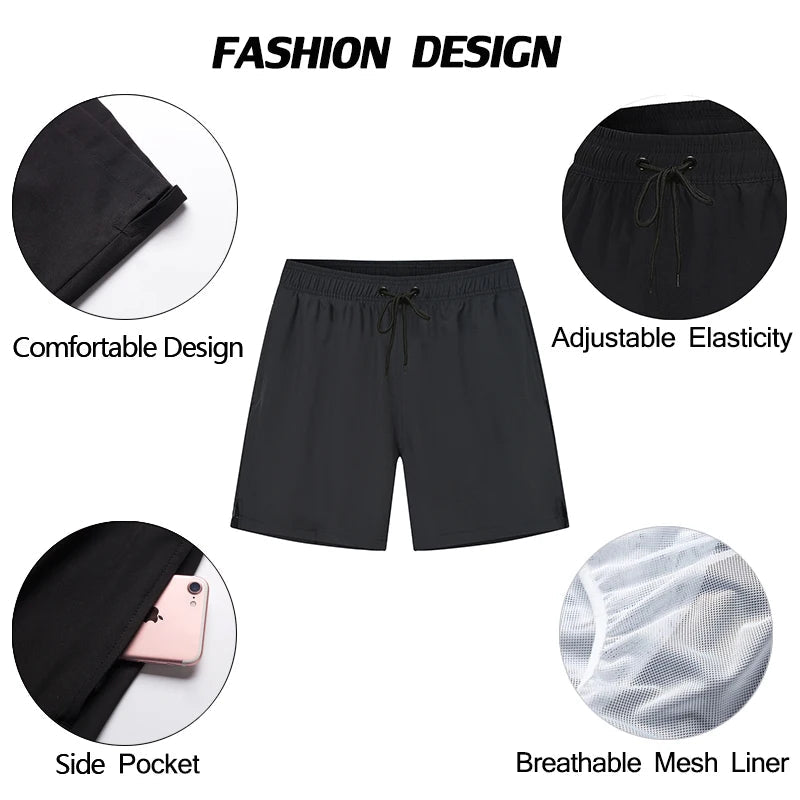 Men's Quick - Dry Adjustable Swim Shorts - WOWihte