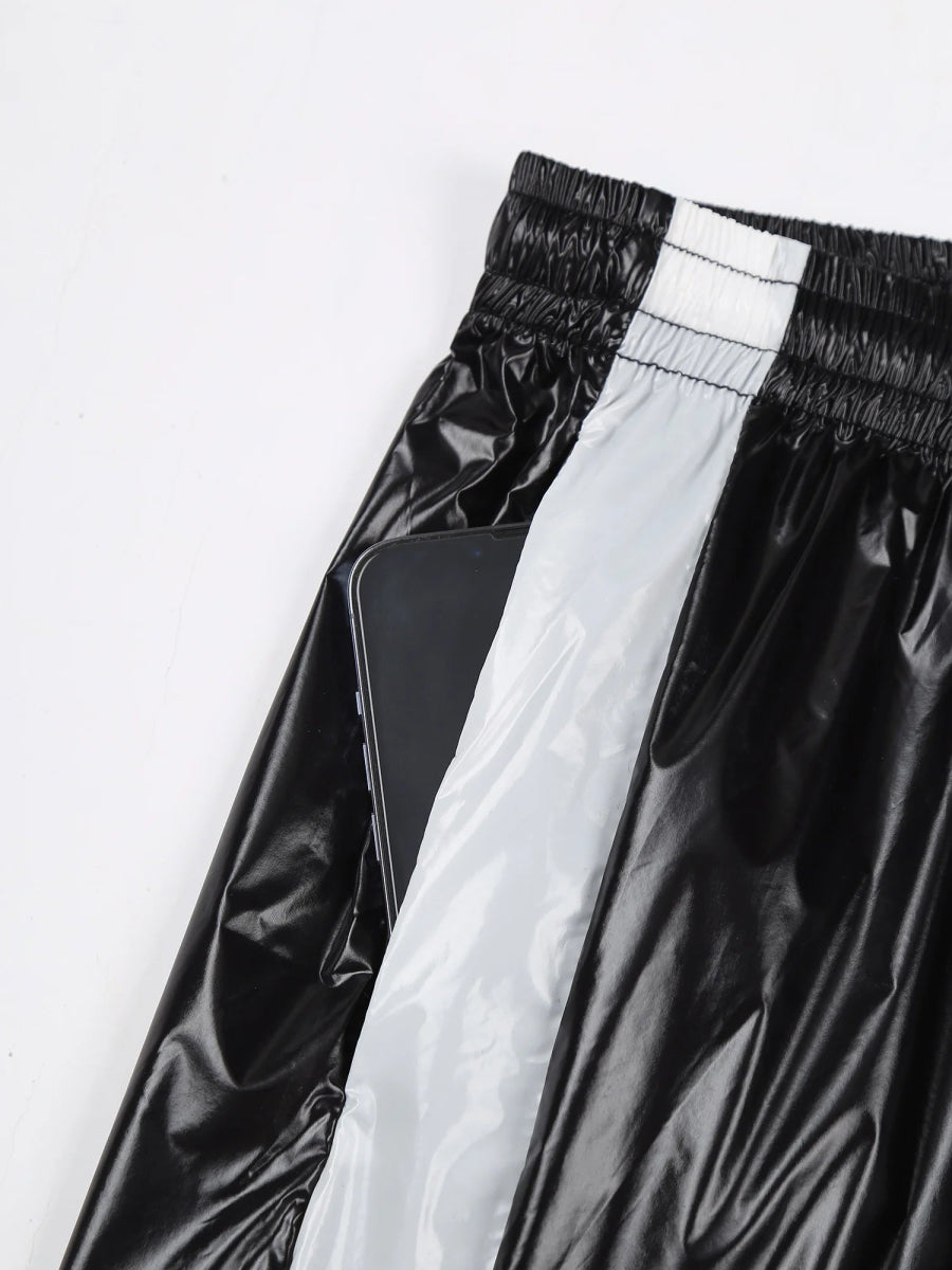 Men's Quick - Dry Glossy Striped Trunks - WOWihte