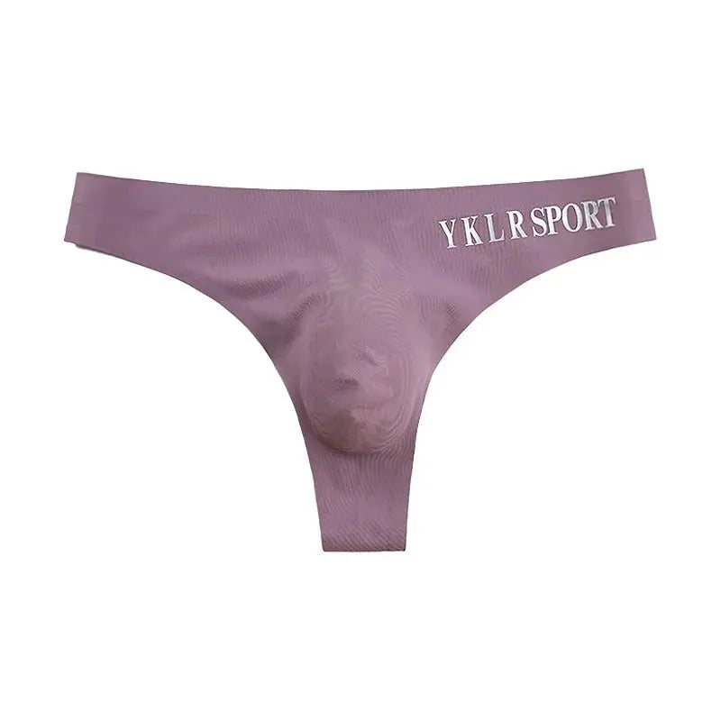 Men's Seamless Ice Silk Thong - WOWihte