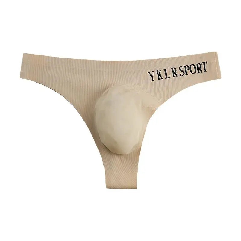 Men's Seamless Ice Silk Thong - WOWihte