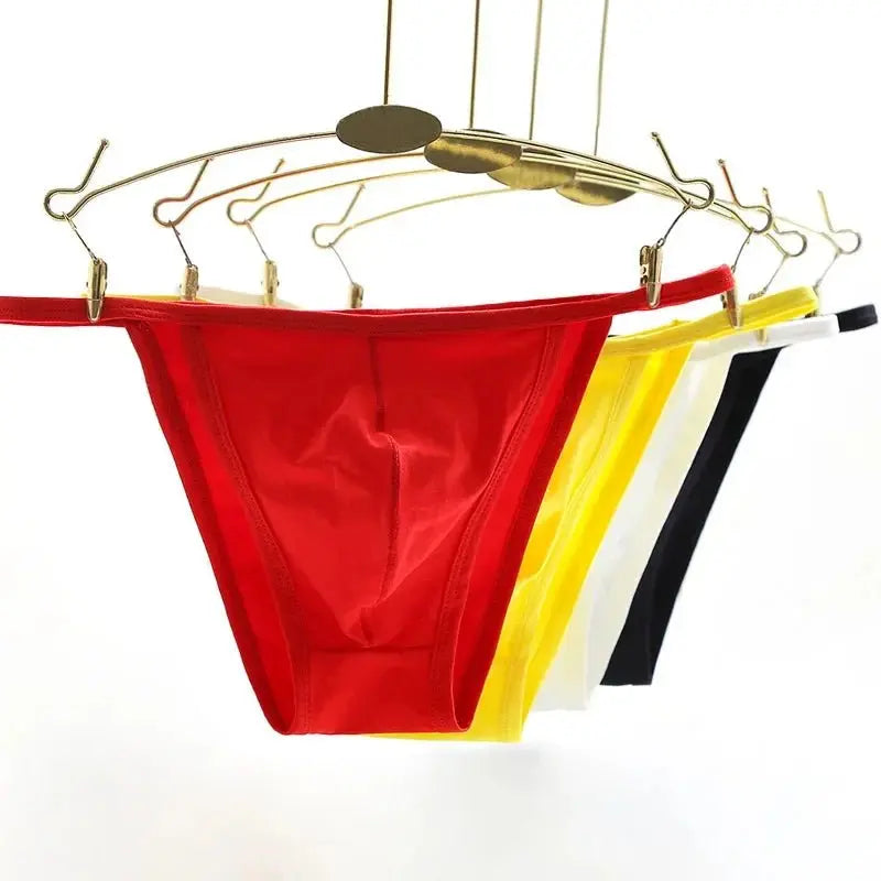 Men's Sexy Brief Underwear Cotton Breathable Low Waist Boxers - WOWihte