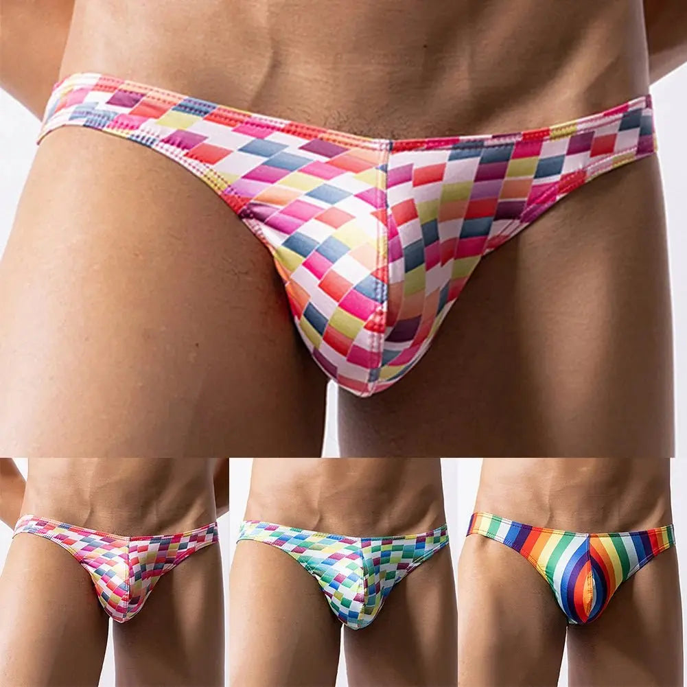 Mens Sexy G - Strings Low Rise T - back Briefs Hight Cut Bikini Thongs Summer Seamless Smooth Underwear Super Mini Swim Underpants - WOWihte