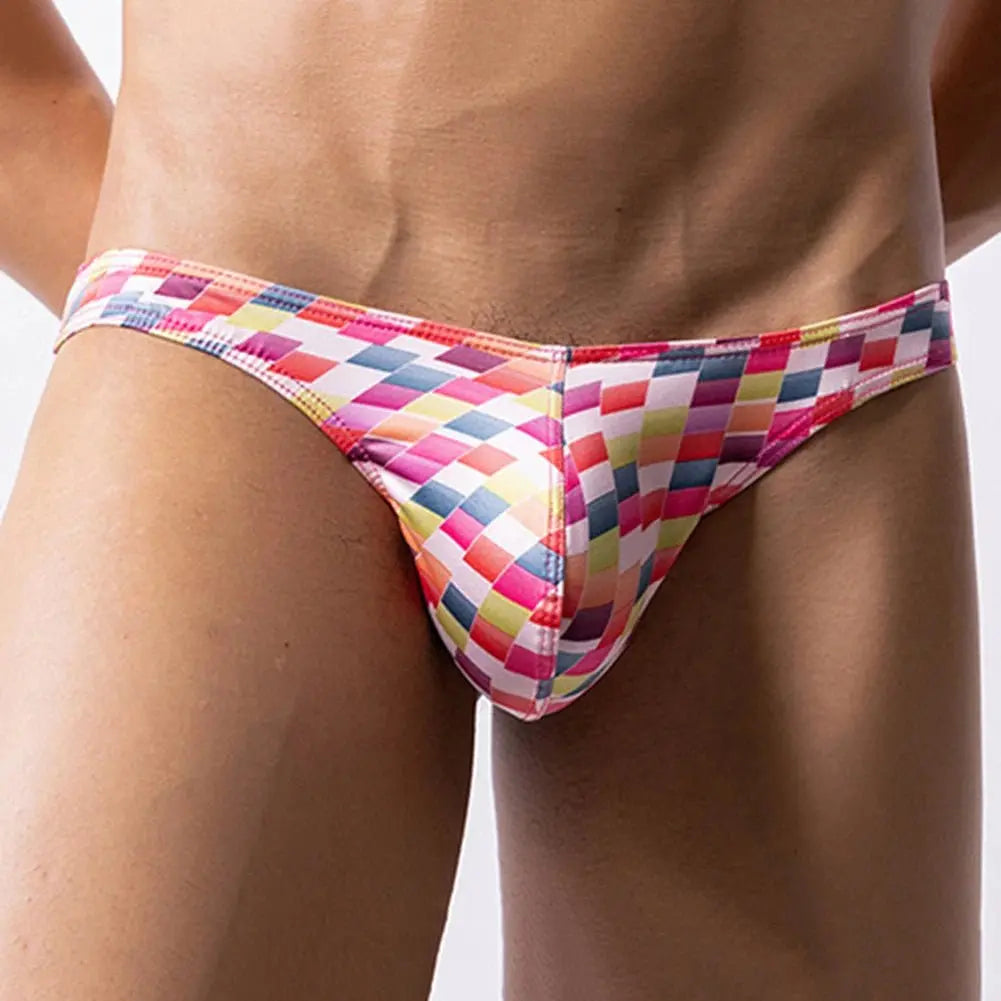 Mens Sexy G - Strings Low Rise T - back Briefs Hight Cut Bikini Thongs Summer Seamless Smooth Underwear Super Mini Swim Underpants - WOWihte