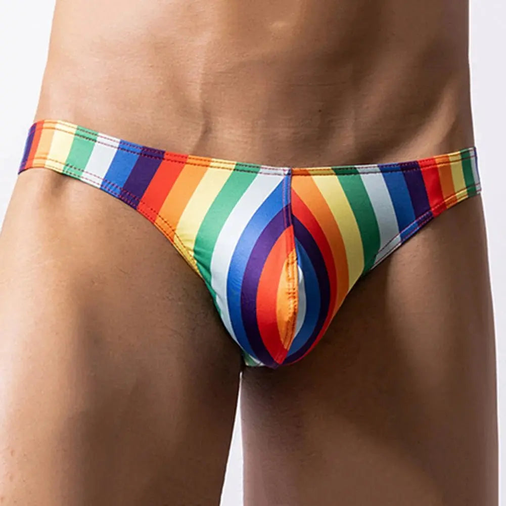 Mens Sexy G - Strings Low Rise T - back Briefs Hight Cut Bikini Thongs Summer Seamless Smooth Underwear Super Mini Swim Underpants - WOWihte