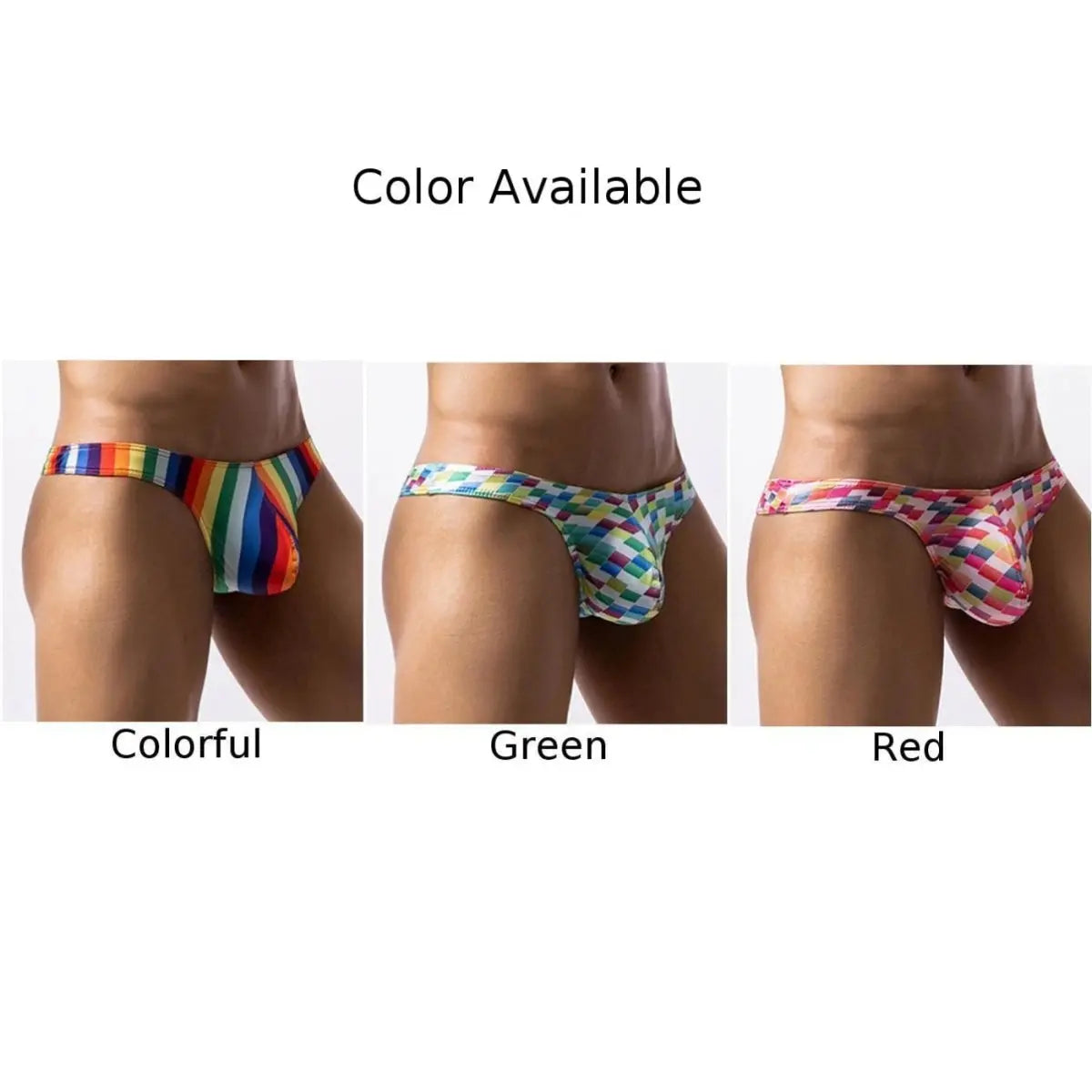 Mens Sexy G - Strings Low Rise T - back Briefs Hight Cut Bikini Thongs Summer Seamless Smooth Underwear Super Mini Swim Underpants - WOWihte