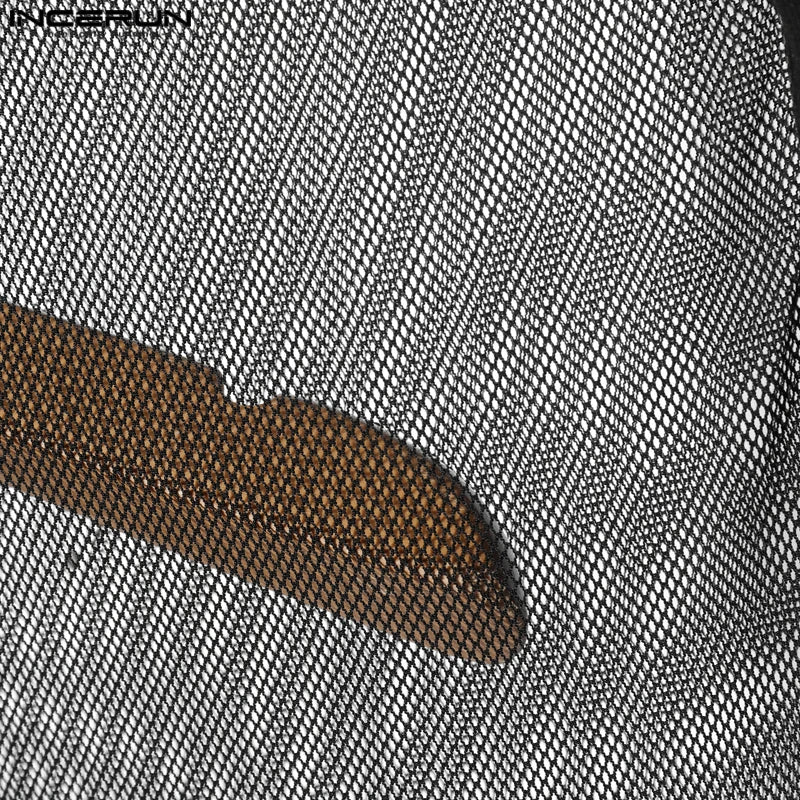 Men's Sexy Mesh Bodysuit Romper - WOWihte