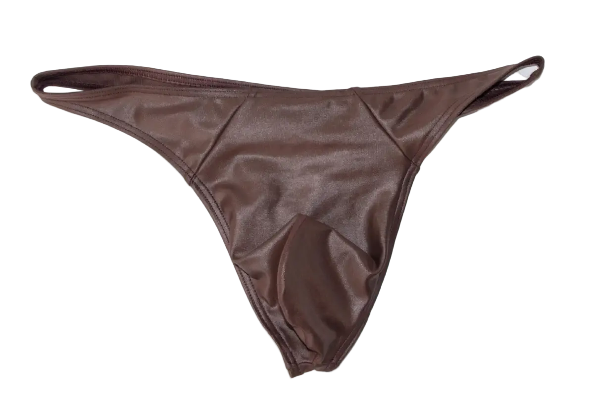 Men's Sexy Patent Leather T - Back Thong Underwear - WOWihte