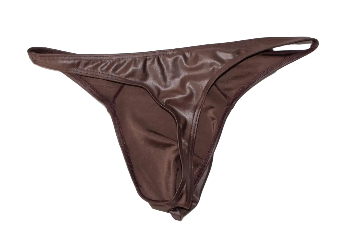 Men's Sexy Patent Leather T - Back Thong Underwear - WOWihte