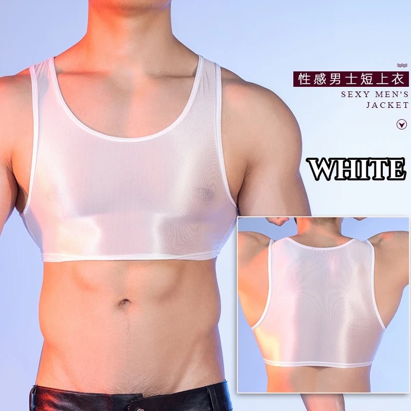 Men's Sexy Sleeveless Crop Tops - WOWihte