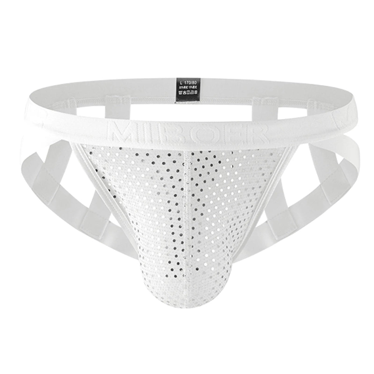Men's Shiny Sequin Jockstrap - WOWihte