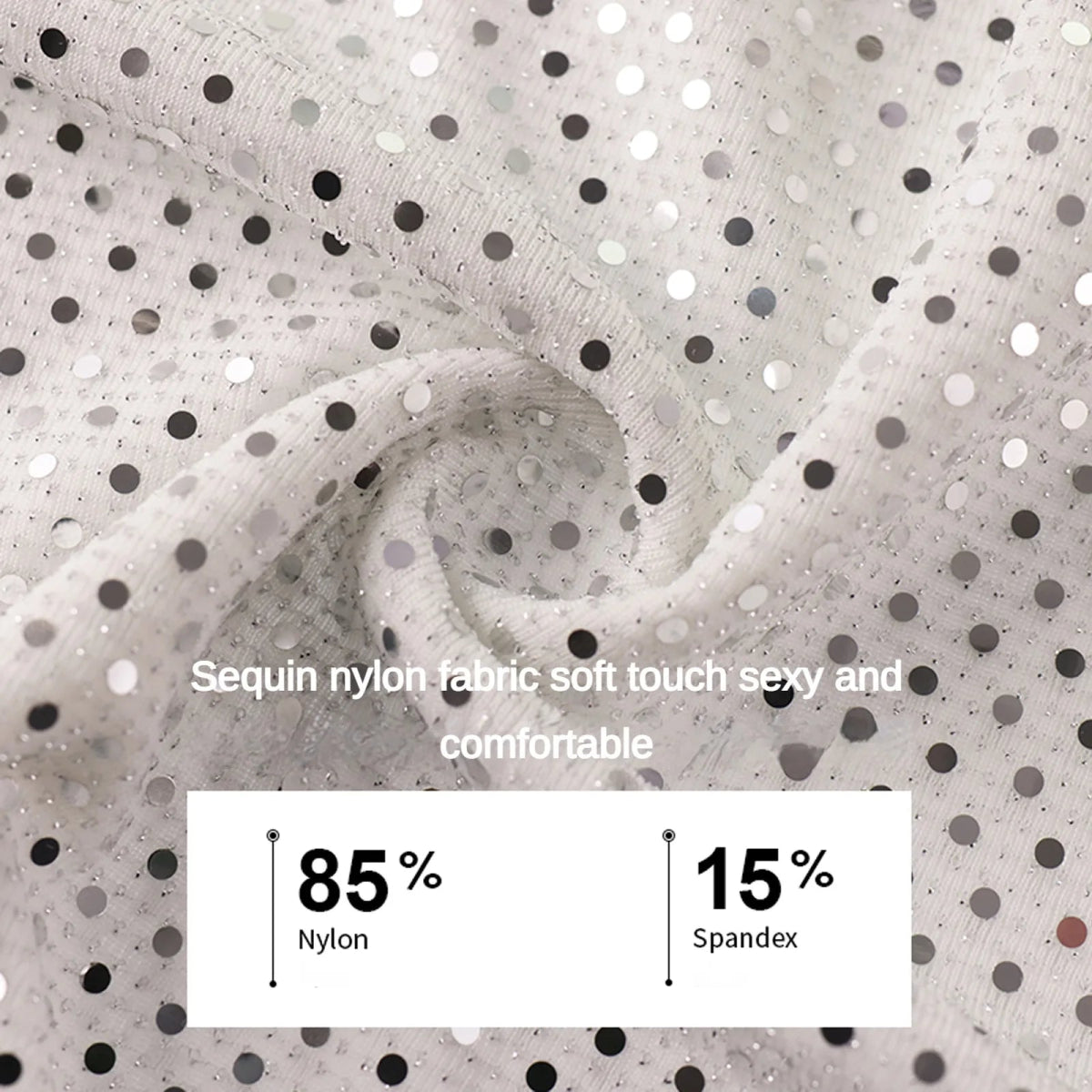 Men's Shiny Sequin Jockstrap - WOWihte