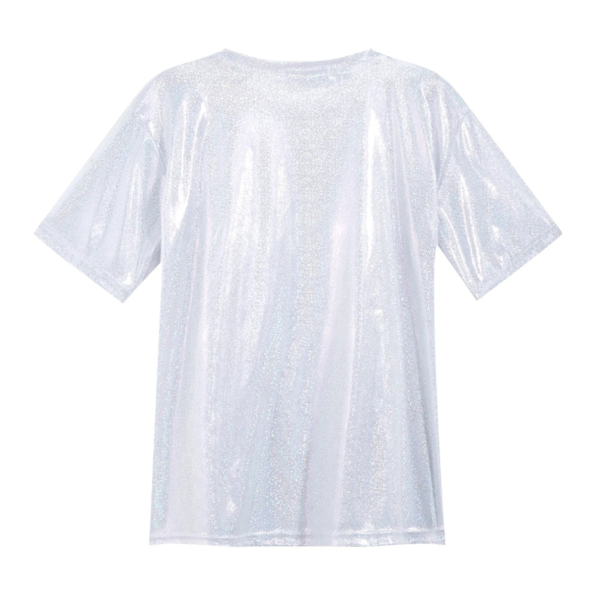Mens Shiny Top Short Sleeve T-shirt for Rave Party Club - WOWihte