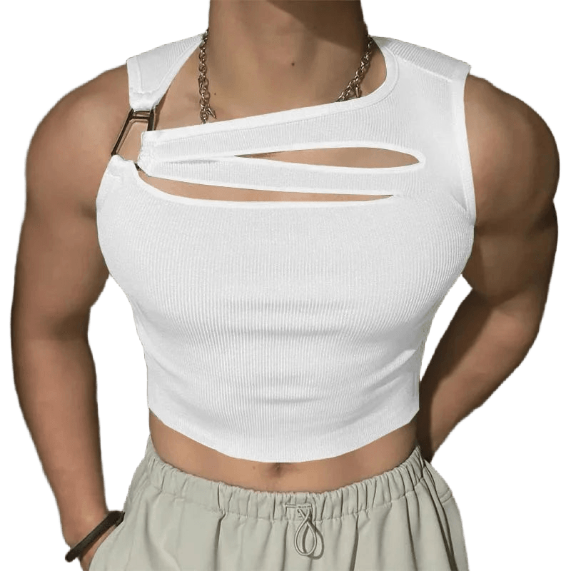 Men's Solid Color Tank Tops - WOWihte