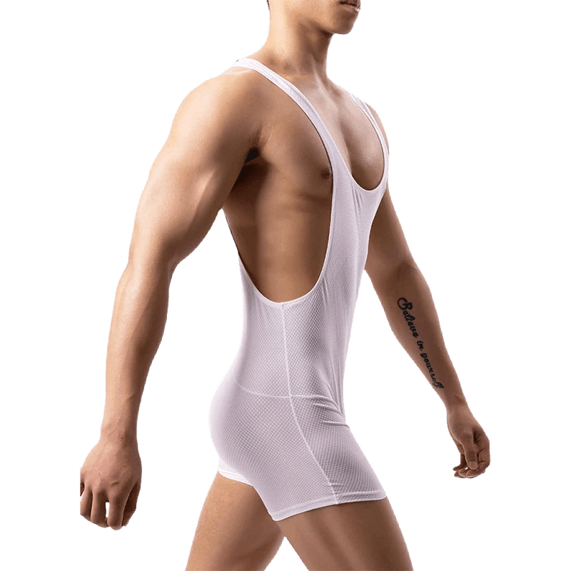 Men's Sporty Polyester Jumpsuit Shaper - WOWihte