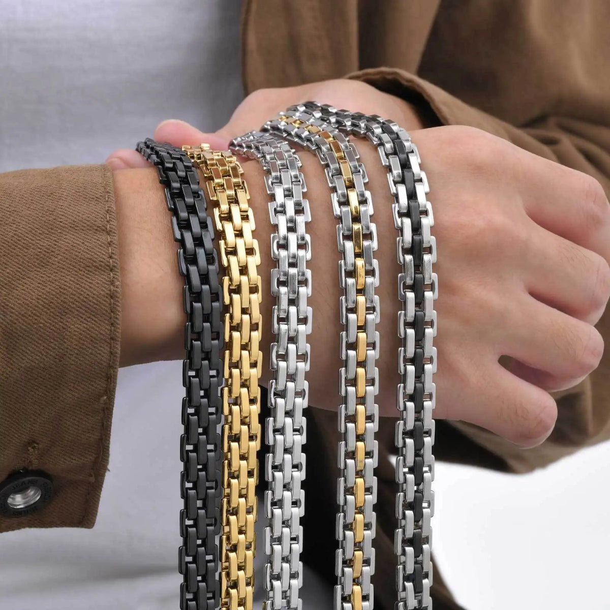Men's Stainless Steel Link Bracelet - WOWihte