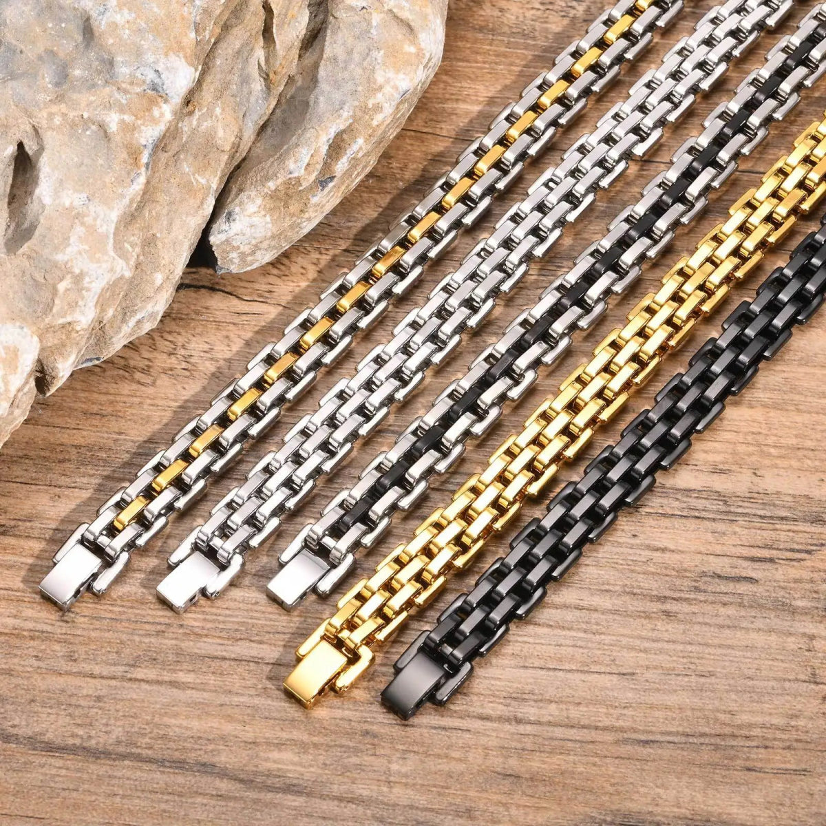 Men's Stainless Steel Link Bracelet - WOWihte