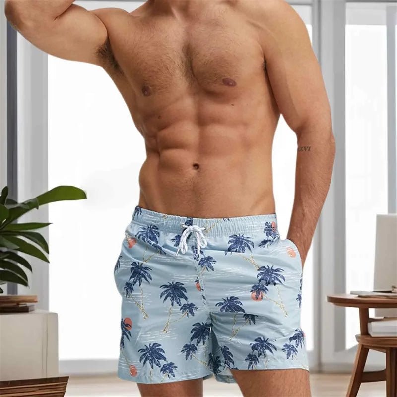 Men's Tropical Quick - Dry Swim Trunks - WOWihte