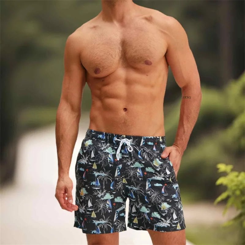 Men's Tropical Quick - Dry Swim Trunks - WOWihte