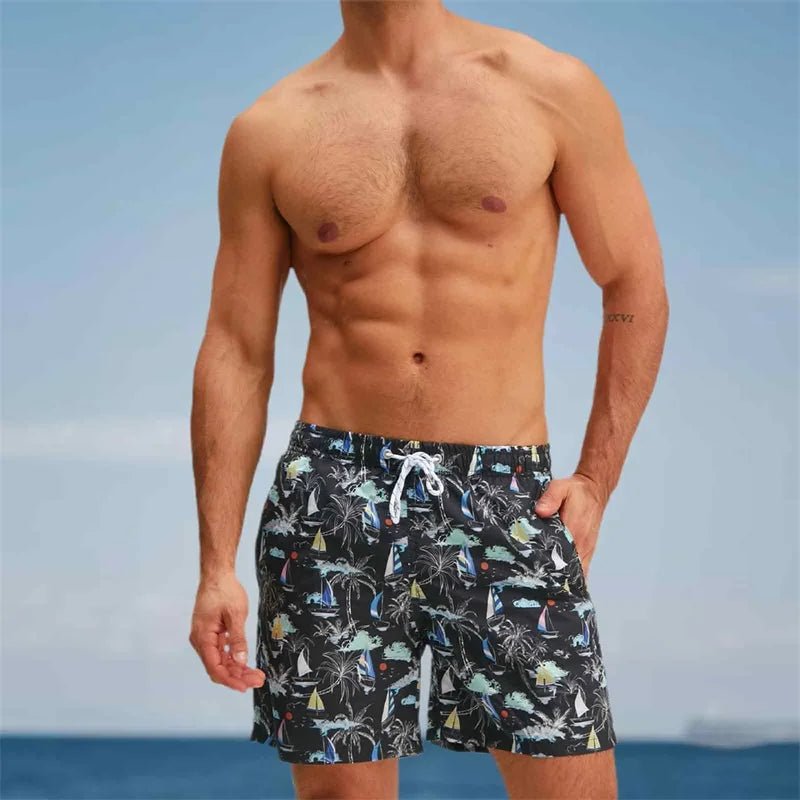 Men's Tropical Quick - Dry Swim Trunks - WOWihte