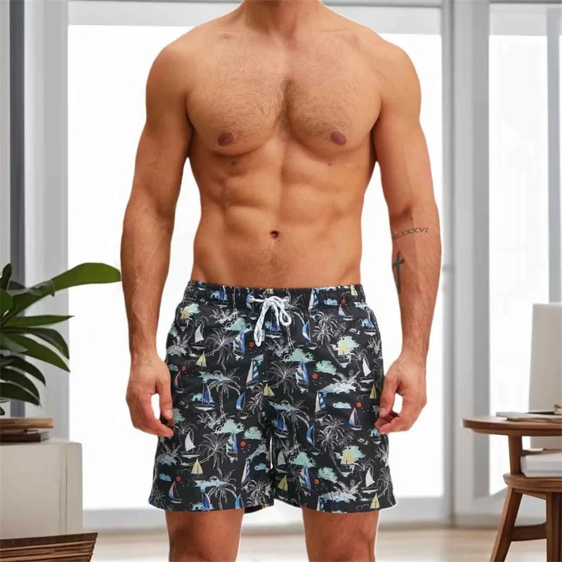Men's Tropical Quick - Dry Swim Trunks - WOWihte