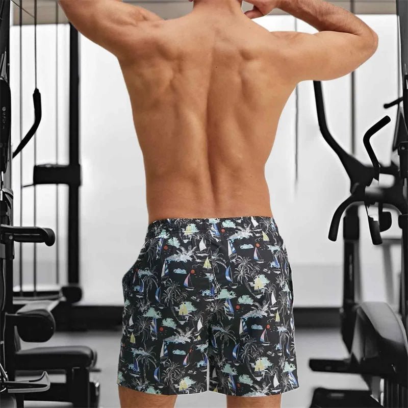 Men's Tropical Quick - Dry Swim Trunks - WOWihte