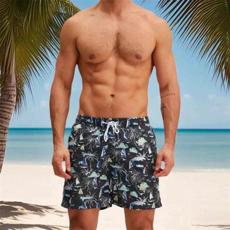 Men's Tropical Quick - Dry Swim Trunks - WOWihte