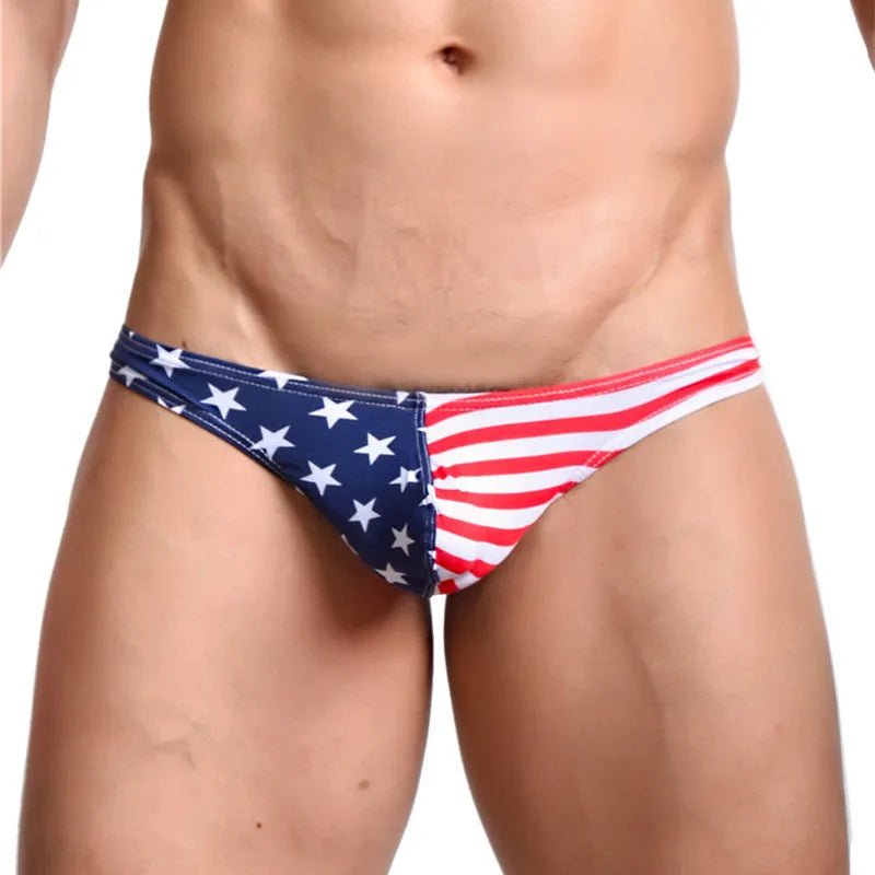 Men's USA Striped Thong - WOWihte