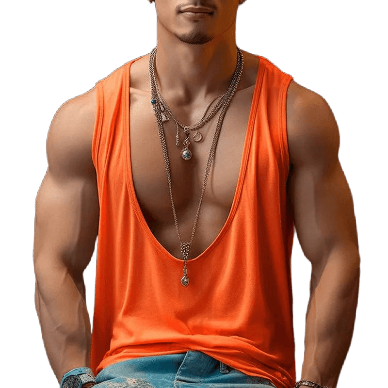 Men's V - Neck Tank Top - WOWihte