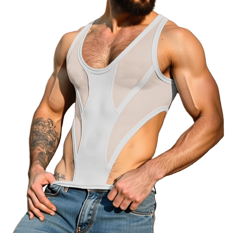 Mesh Bodysuits Jumpsuits - WOWihte