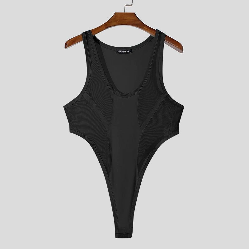 Mesh Bodysuits Jumpsuits - WOWihte