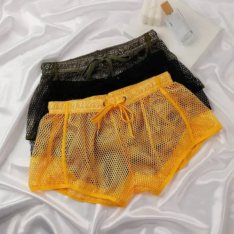 Mesh See-Through Boxer Shorts - WOWihte