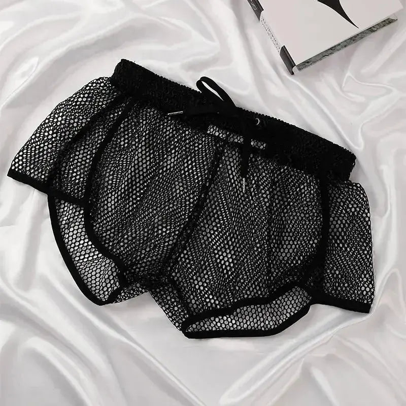 Mesh See-Through Boxer Shorts - WOWihte
