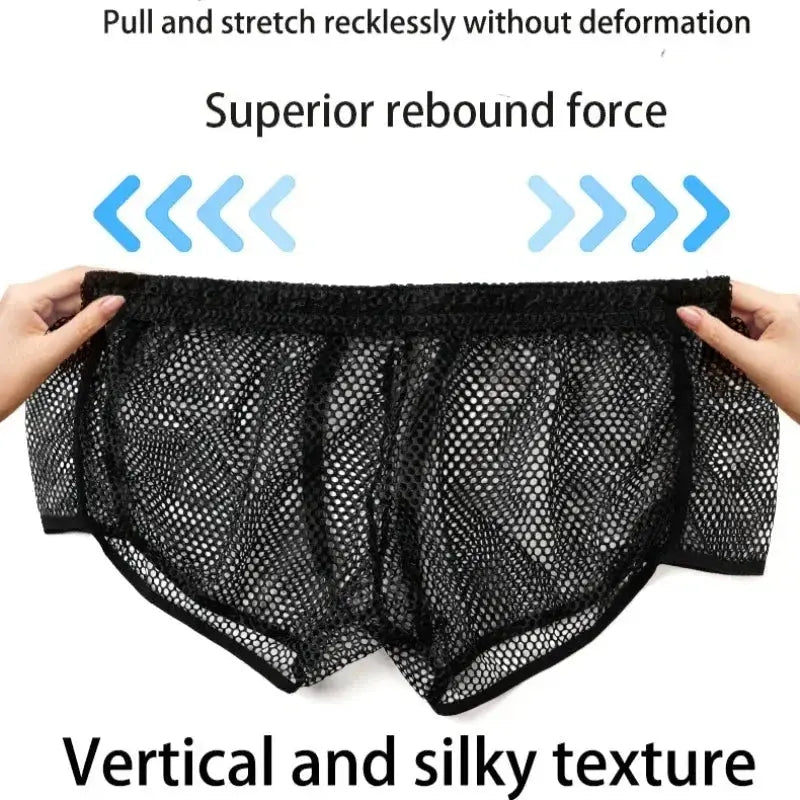 Mesh See-Through Boxer Shorts - WOWihte