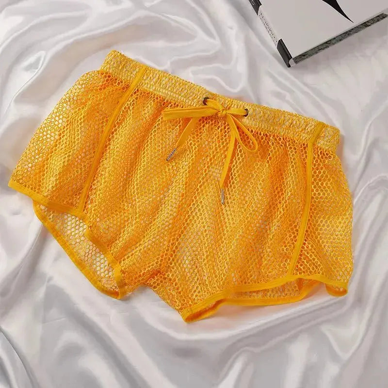 Mesh See-Through Boxer Shorts - WOWihte