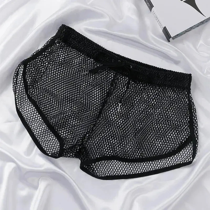 Mesh See-Through Boxer Shorts - WOWihte